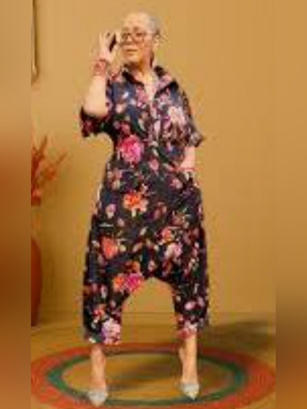 Original Philthy Ragz Trinity Black Floral Harem Jumpsuit NWOT